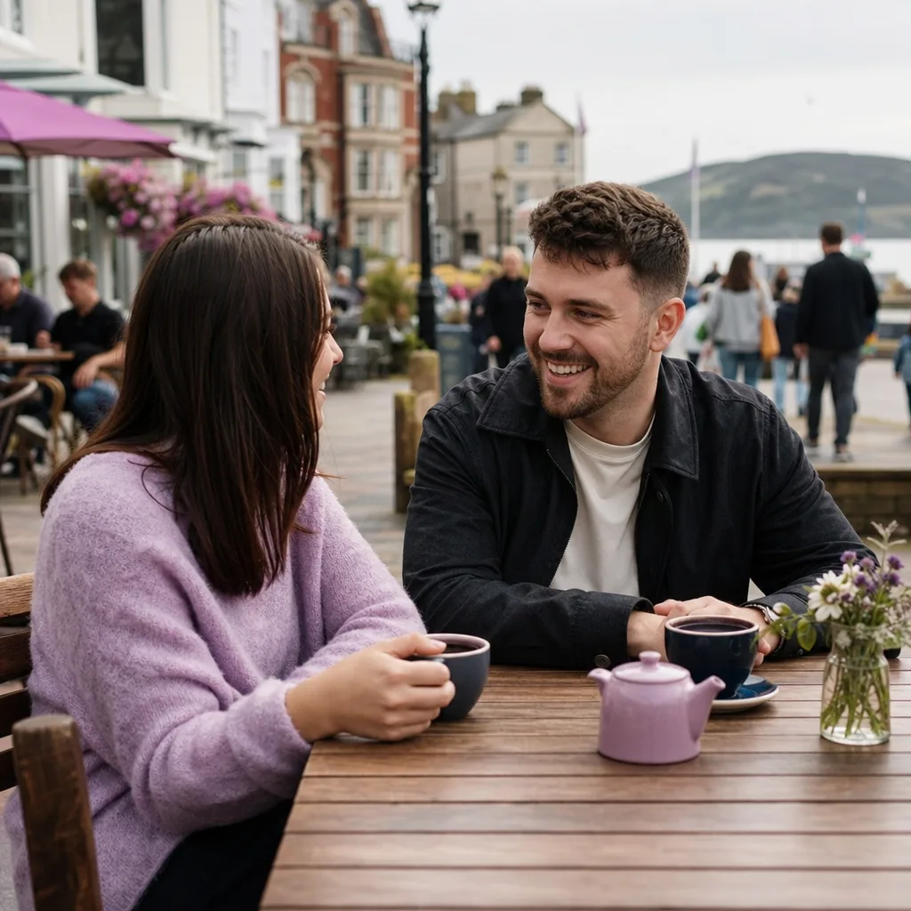 A couple talking during a walk in Williamson Park, Lancaster
